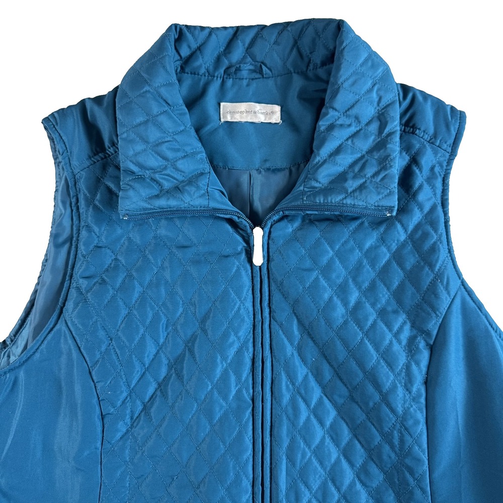 Christopher Banks Turquoise Quilted Puff Vest Women's Size Large